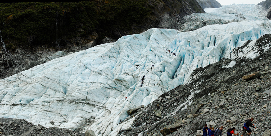 panorama of Franz Josef Glacier with guided walks