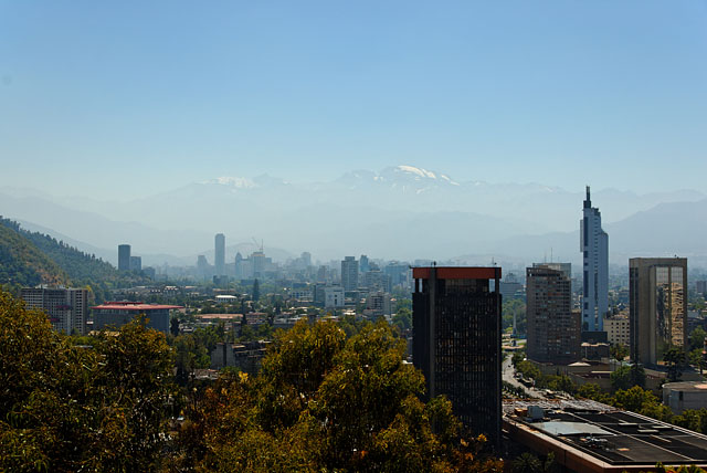 Santiago de Chile with mountains