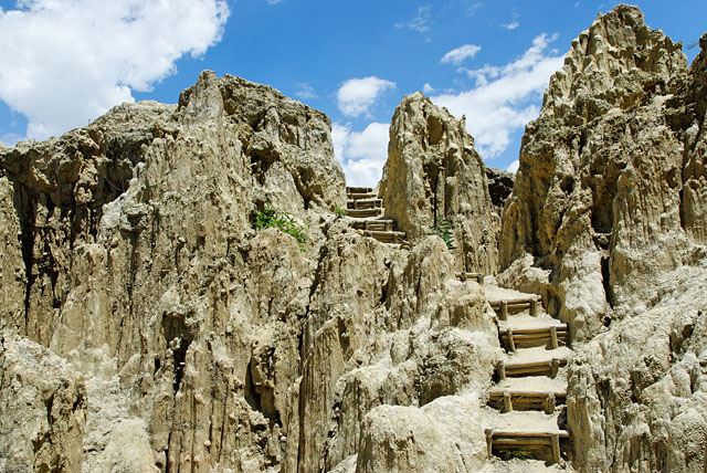 mud steps at Valle de la Luna near La Paz