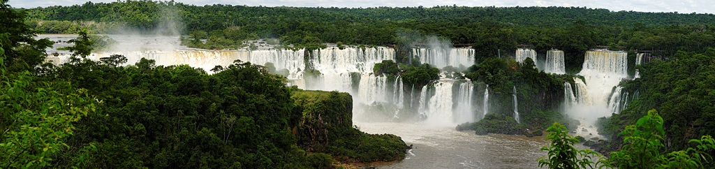 Panorama of Iguazu Falls viewed from Brazilian side