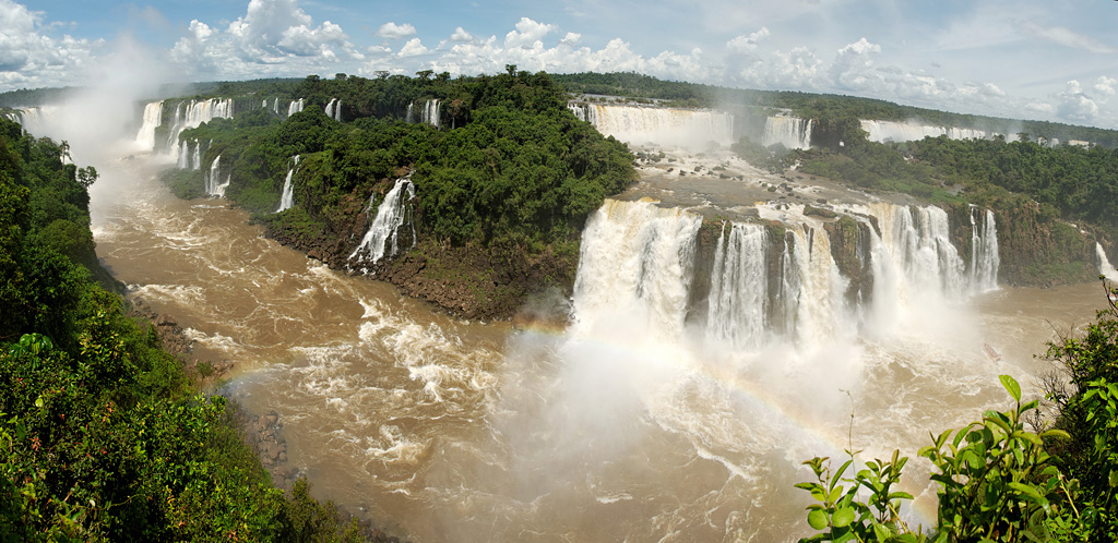 Panorama of Iguazu Falls viewed from Brazilian side