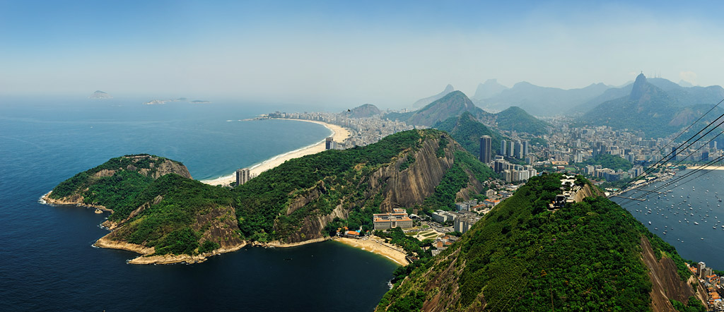 Panorama of Rio De Janeiro with Copacabana