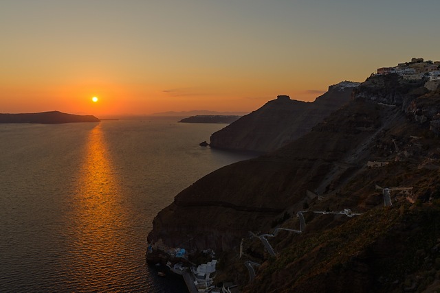 Sunset at Fira, Santorini, Greece