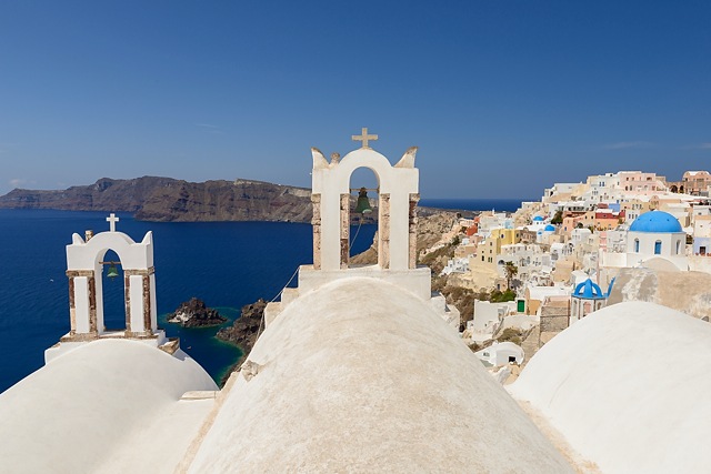 Bell tower in Oia, Santorini, Greece