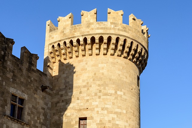 Tower in Palace of the Grand Master of the Knights of Rhodes, Greece