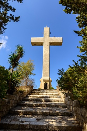 Cross viewing platform at Moni Filerimos, Rhodes