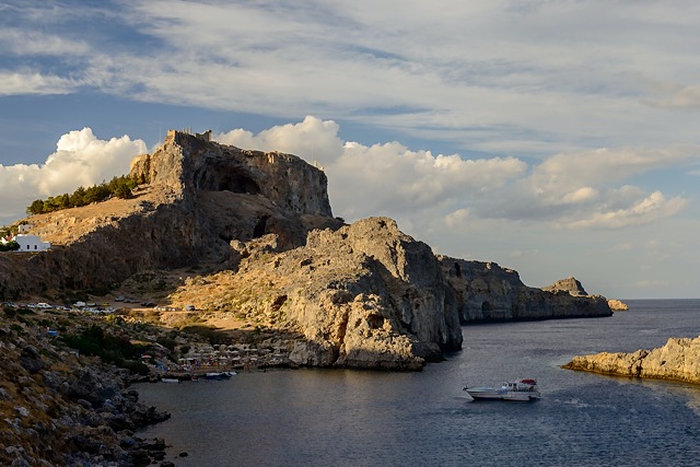 Acropolis of Lindos from St Paul's Bay
