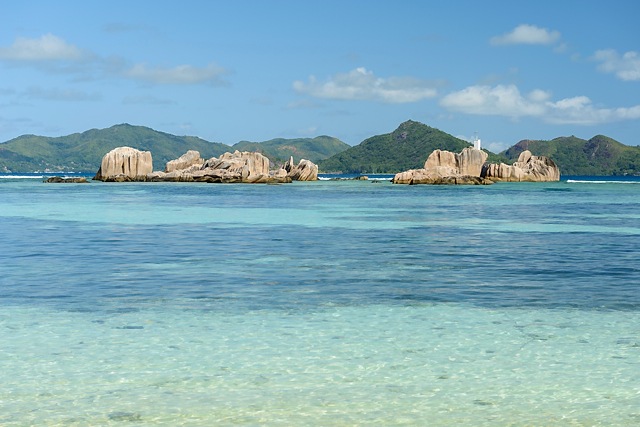island Praslin from La Digue, Seychelles