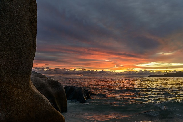 Sunset at Anse Source D'Argent, La Digue, Seychelles