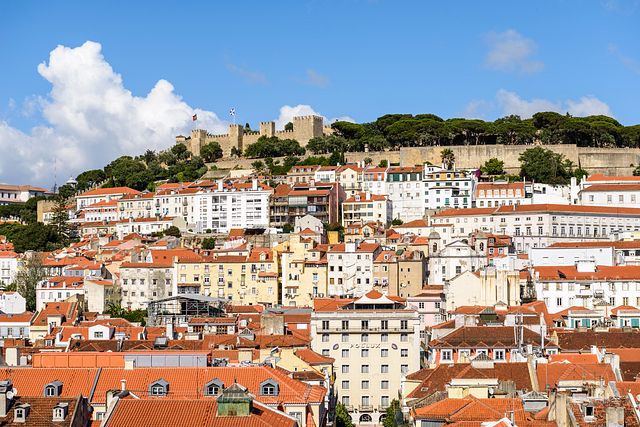 view from Elevador de Santa Justa, Lisbon, Portugal